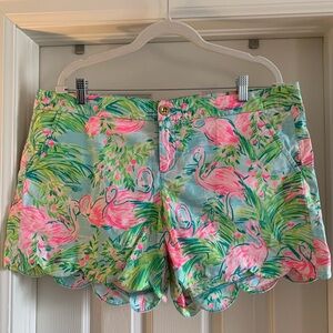 Lilly Pulitzer Floridita Buttercup Flamingo Print Women's Shorts
